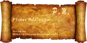 Plohn Mónika névjegykártya
